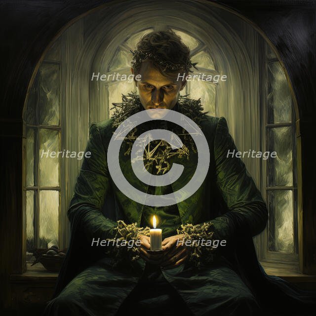 AI IMAGE - The Ghost of Christmas Present, 2023. Creator: Heritage Images.