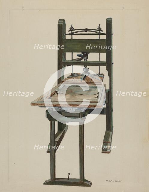 Press, c. 1937. Creator: William O. Fletcher.