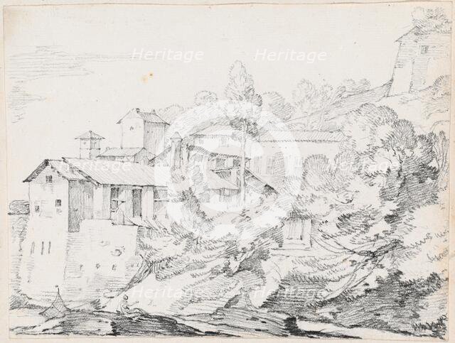 Italian Buildings on a Hillside, 1744/1750. Creator: Joseph-Marie Vien the Elder.