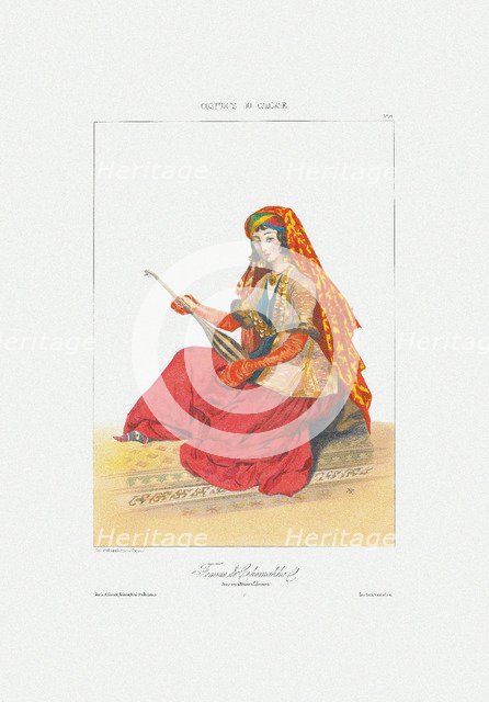 Woman of Shamakhy (From: Scenes, paysages, meurs et costumes du Caucase), 1840. Artist: Gagarin, Grigori Grigorievich (1810-1893)