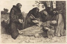 The Death of Saint Francis (La mort de St. Francois). Creator: Alphonse Legros.