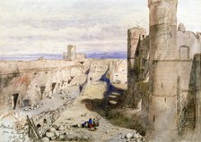 'Harlech Castle from the ramparts', 1850. Artist: Sir John Gilbert