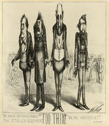 We Know Nothing about the Stolen Vouchers, 1871. Creator: Thomas Nast.