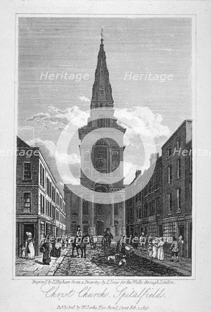 View of Christ Church, Spitalfields, London, 1817. Artist: Thomas Higham