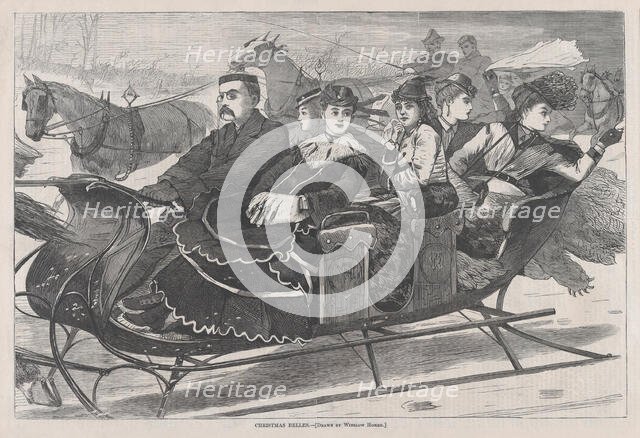 Christmas Belles (Harper's Weekly, Vol. XIII), January 2, 1869. Creator: Unknown.