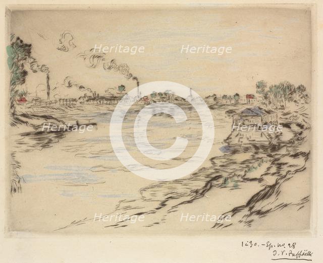 La Seine, à Asnières, 1894. Creator: Jean-François Raffaëlli (French, 1850-1924).