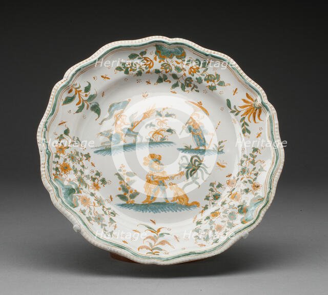 Plate, Moustiers-Sainte Marie, c. 1740/50. Creator: Olérys and Laugier Manufactory.
