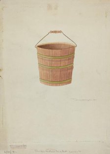Shaker Cedar Bucket, 1941. Creator: T. Joyce.