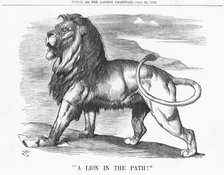 "A Lion in the Path!", 1882. Creator: Joseph Swain.
