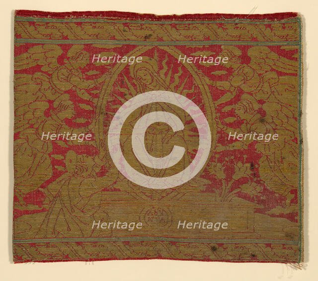 Fragment (From an Orphrey Band), Italy, 15th century. Creator: Unknown.