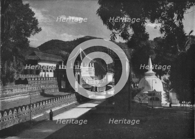 'The Temple of the Holy Tooth and Dagoba, Kandy, Ceylon', c1890, (1910). Artist: Alfred William Amandus Plate.