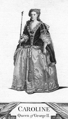 Queen Caroline, Queen Consort of George II.Artist: Caroline of Ansbach Artist: Unknown