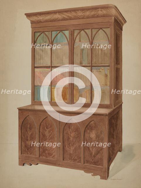 Bookcase - Gothic Type, c. 1937. Creator: Eileen Knox.