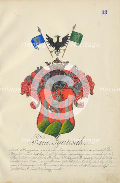 Coat of arms of the Durcak family, 1904-1910. Creator: Adolf Medzihradsky.