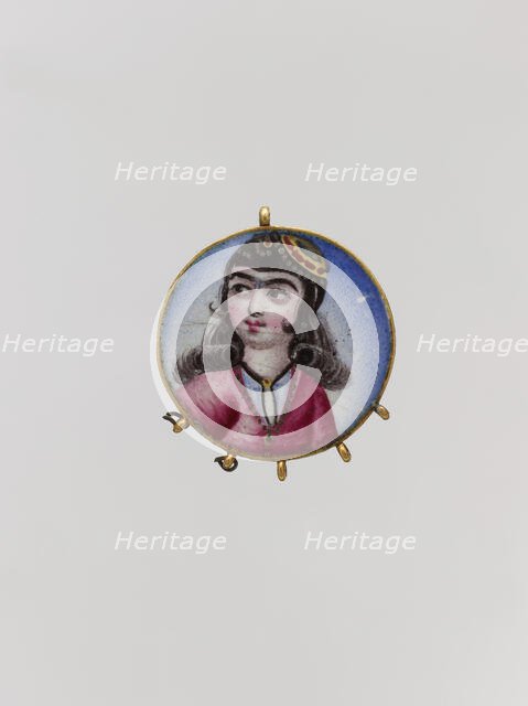 Portrait of a Girl in a Round Pendant, Iran, late 18th-early 19th century. Creator: Unknown.