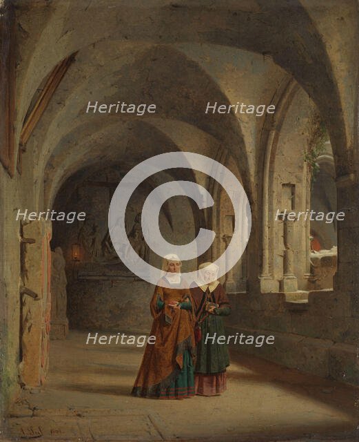Crosswalk at a Gothic nunnery, 1861. Creator: Adolf Seel.