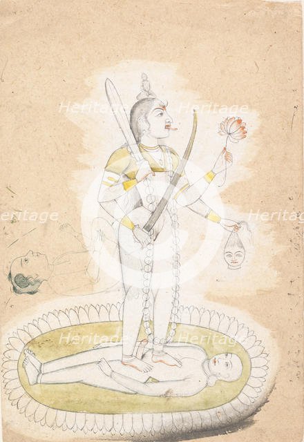 Sketch with Kali and a Young Boy, ca. 1800. Creator: Unknown.