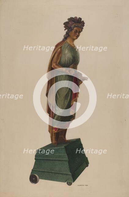 Cigar Store Indian, 1938. Creator: Louis Plogsted.