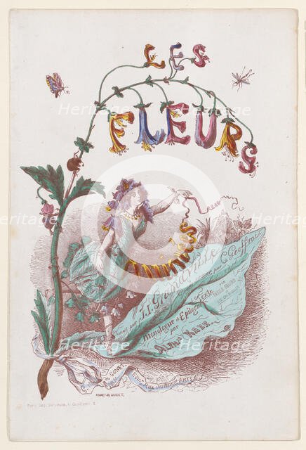Les Fleurs Animées, Title Page, 1847. Creator: Jean Ignace Isidore Gerard.