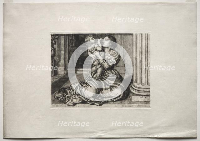 The Father's Leave-Taking, 1879. Creator: William Holman Hunt (British, 1827-1910); H. Blair Ansdell for The Portfolio of Etching Club, 1879, Plate 12.