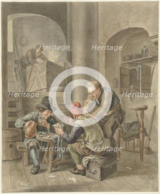 The Card Players, 1741-1820. Creator: Abraham Delfos.