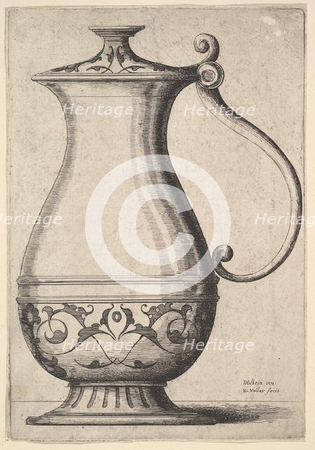 Jug with arabesques on the base, 1625-77. Creator: Wenceslaus Hollar.