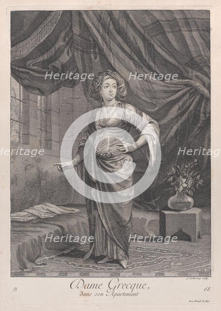 Dame Grecque, dans son Apartement, 1714-15. Creator: Unknown.