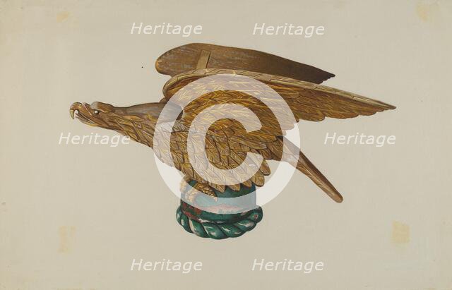 Eagle from Tugboat Wheelhouse, c. 1939. Creator: John W Kelleher.