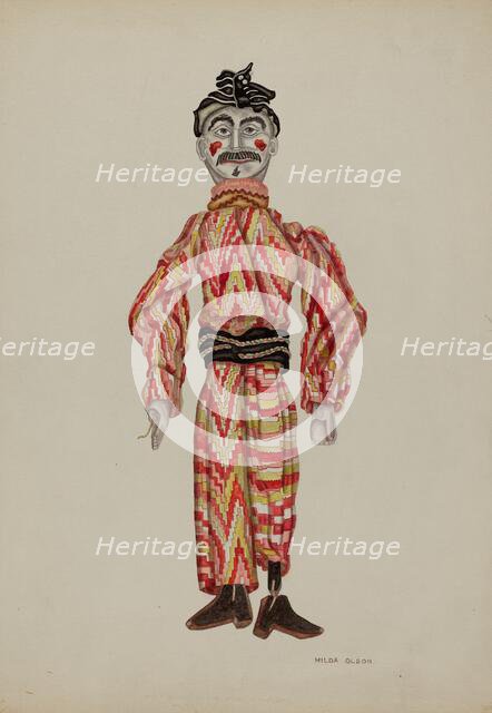 Puppet, c. 1940. Creator: Hilda Olson.