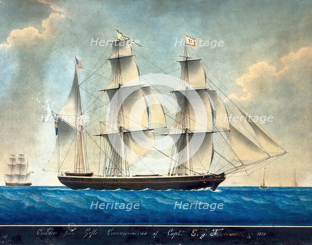 Barque Condor, 1851. Creator: Joseph Honore Maxim Pellegrin.