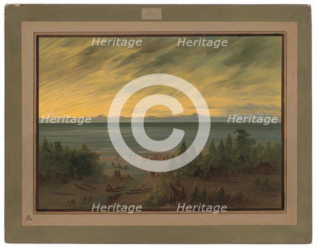 Nayas Village at Sunset, 1855/1869. Creator: George Catlin.