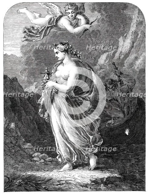 "Psyche Returning from the Infernal Regions with the Casket of Beauty"..., 1850.  Creator: Unknown.