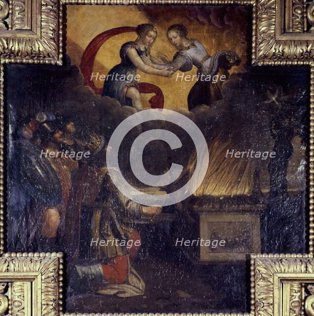 The sacrifice of Iphigenia. Main motif of the fireplace from a hotel in rue des..., c1626-1650. Creator: Unknown.