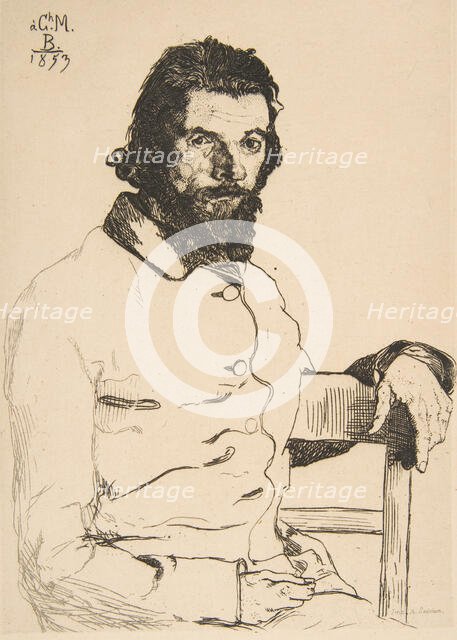 Portrait of Charles Meryon, 1853. Creator: Felix Bracquemond.
