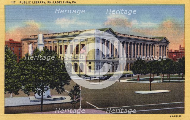 Public Library, Philadelphia, Pennsylvania, USA, 1936. Artist: Unknown