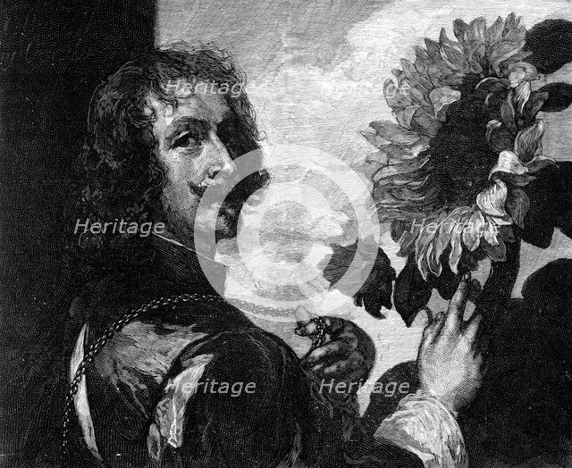 Anthony van Dyck, self-portrait with a sunflower, c1633-1641 (1900).Artist: OL Lacour