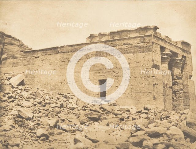 Vue du pronaos du Temple de Dandour (Tropique du Cancer), April 7, 1850. Creator: Maxime du Camp.