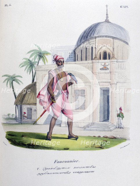 'Falconer', 1828. Artist: Marlet et Cie