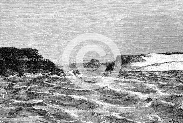 The mouth of the river Draa, Morocco, 1895.Artist: Barbant