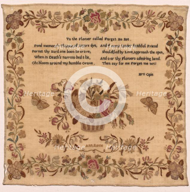 Sampler, 1800s. Creator: Unknown.