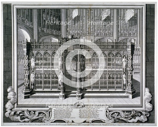 Monument to Henry VII and Queen Elizabeth in the king's chapel, Westminster Abbey, London, 1735. Artist: George Vertue