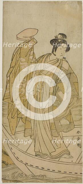 The Actor Ichikawa Monnosuke II as Minamoto no Yorinobu in the Play Kikujido Shuen no..., c. 1775. Creator: Shunsho.