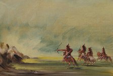 Comanche Giving Arrows to the Medicine Rock, 1837-1839. Creator: George Catlin.