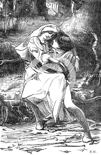 Sketch of a picture in the Royal Academy Exhibition: Julian and Camilla, H. Gandy, 1881. Creator: R. H..