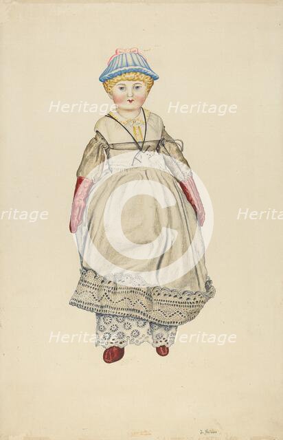 Doll with China Head, c. 1940. Creator: Lelah Nelson.