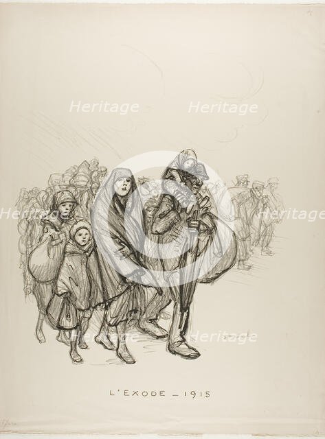 Exodus — 1915, 1915. Creator: Theophile Alexandre Steinlen.
