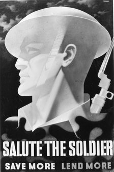 National Savings Poster, Salute the soldier, save more, lend more, 1944. Artist: Unknown