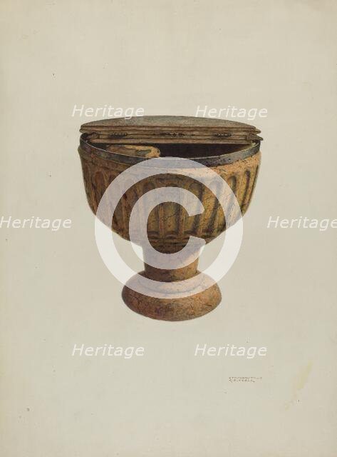Baptismal Font, c. 1940. Creator: Raymond E. Noble.