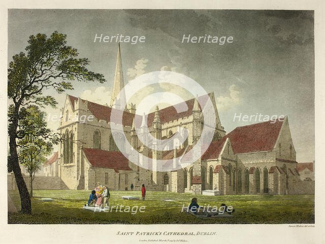 Saint Patrick's Cathedral, Dublin, published March 1793. Creator: James Malton.
