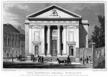 The Catholic Chapel, Finsbury, London, 1827.Artist: Thomas Barber